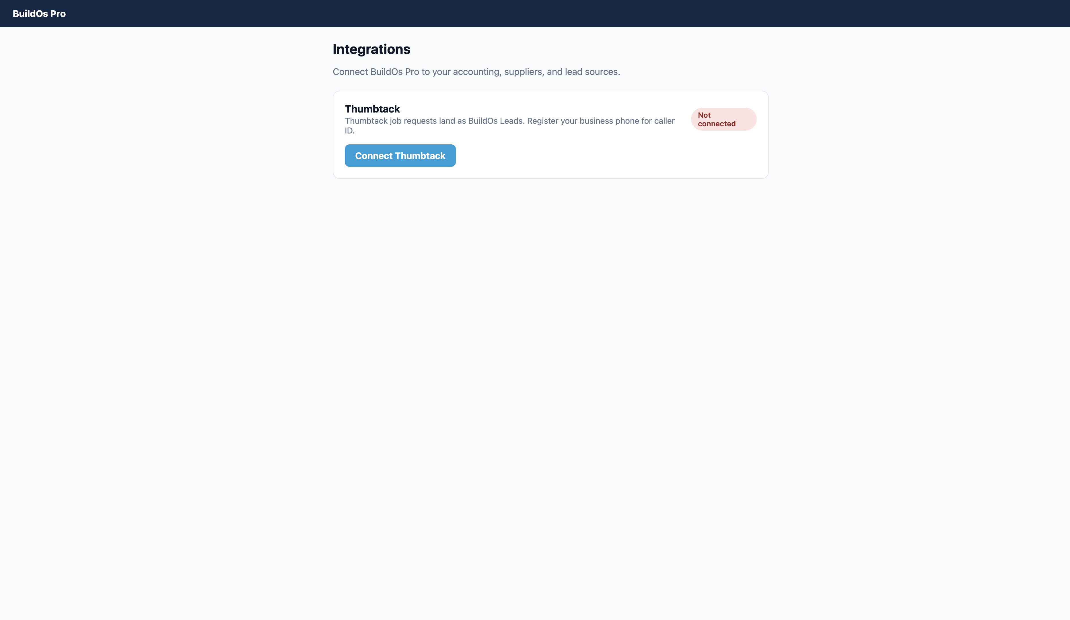 Integrations — Connect Thumbtack