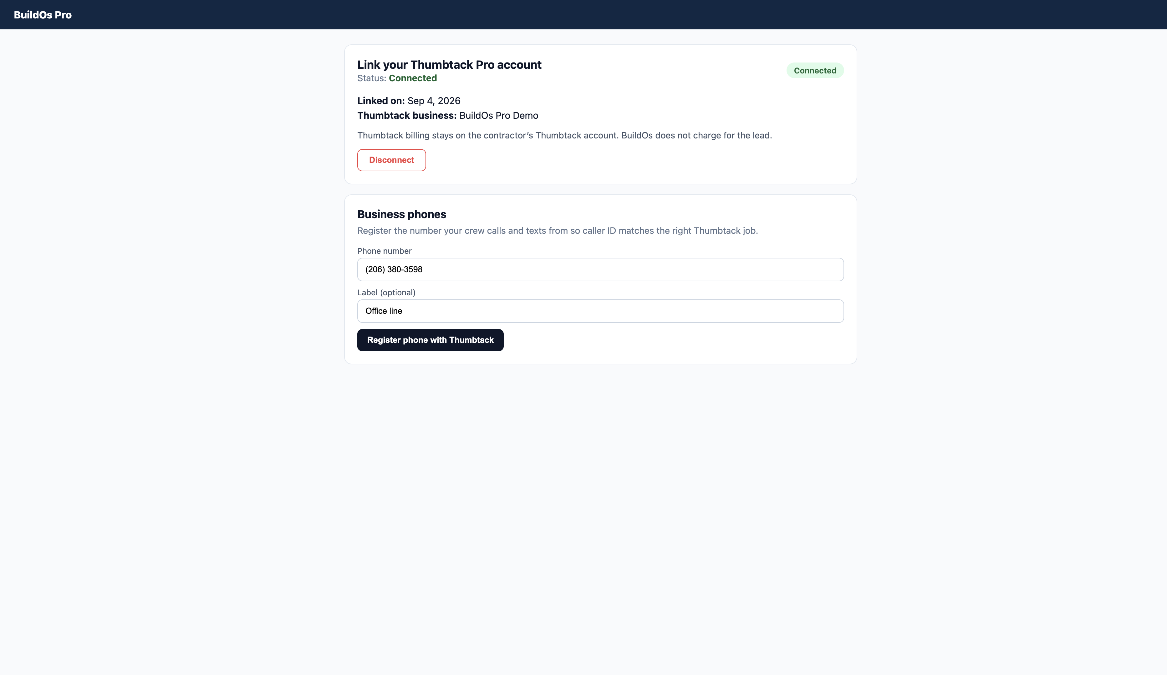 Register a business phone